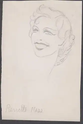 Pierette Madd - Pierette Madd (1893-1967) Film cinema actrice actress Portrait caricature Karikatur