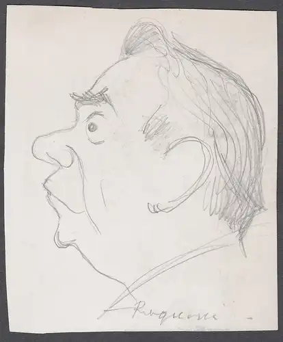 Rognoni - Raymond Rognoni (1892-1965) Film cinema actor acteur comedien Portrait caricature Karikatur