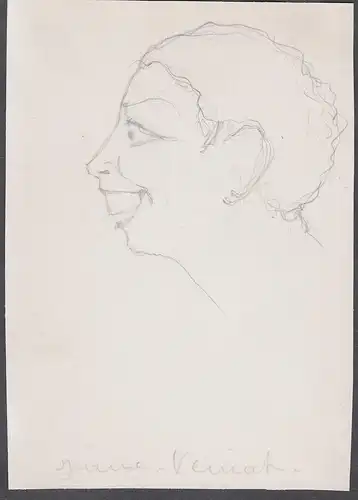 Jeanne Veniat - Jeanne Veniat (1890-1977) actrice actress Film cinema Portrait caricature Karikatur