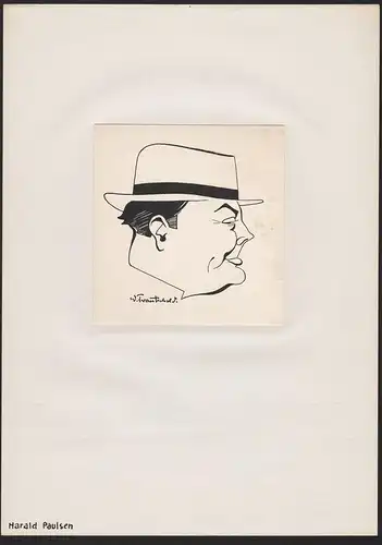 Harald Paulsen - Harald Paulsen (1895-1954) Film cinema Schauspieler actor Portrait caricature Karikatur