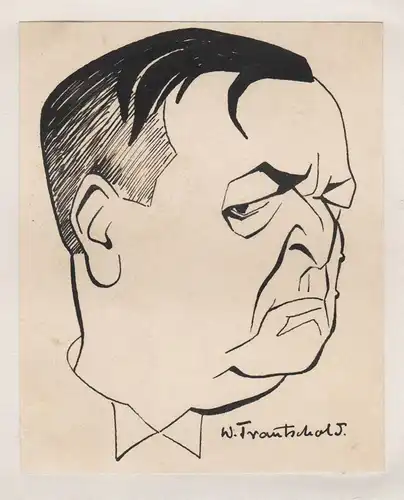 Hans Moser - Hans Moser (1880-1964) Film cinema Schauspieler actor Portrait caricature Karikatur