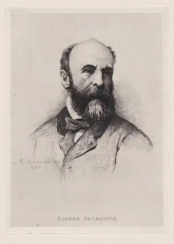 Eugene Fromentin - Eugene Fromentin (1820-1876) peintre ecrivain author writer Portrait eau-forte