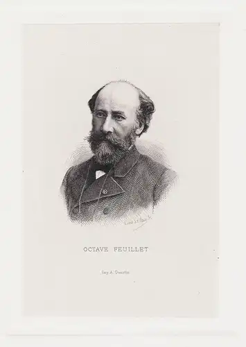 Octave Feuillet - Octave Feuillet (1821-1890) romancier dramaturge novelist dramatist Portrait eau-forte