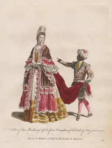 Habit ot the Marchioness of Belfont Daughter of the duke of Mazarine, in 1700 - Marie Olympe de la Porte Marqu