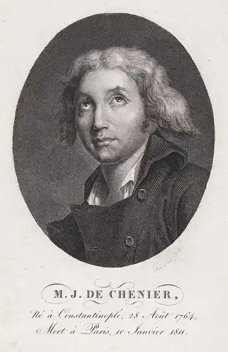M. J. de Chenier - Marie-Joseph Chenier (1764-1811) poete poet dramaturge dramatist Portrait