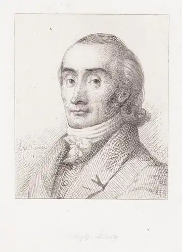 Joseph Droz - Joseph Droz (1773-1850) philosophe philosopher moralist Portrait eau-forte
