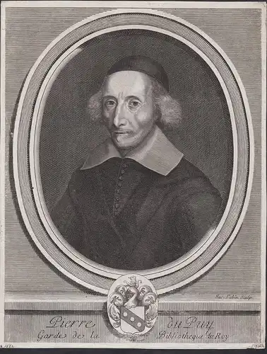 Pierre du Puy - Pierre Dupuy (1582-1651) historien historian librarian scholar Gelehrter savant Portrait Kupfe
