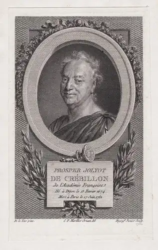 Prosper Jolyot de Crebillon - Prosper Jolyot Crebillon (1674-1762) poet poete tragedian author Portrait