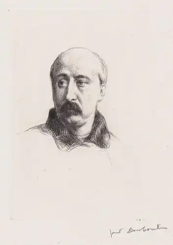 Georges Feydeau (1862-1921) dramatist dramaturge peintre collectionneur Portrait eau-forte