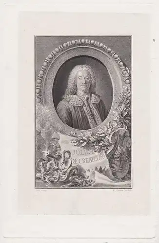 Joliot de Crebillon - Prosper Jolyot Crebillon (1674-1762) poet poete tragedian author dramatist Portrait