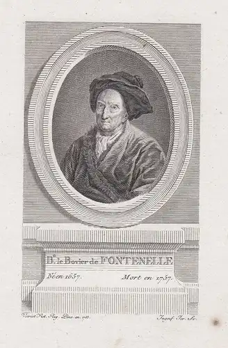 B. le Bovier de Fontenelle - Bernard le Bovier de Fontenelle (1657-1757) author Schriftsteller Rouen ecrivain