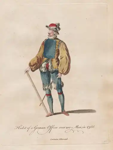 Habit of a German Officer over 100 Men in 1588 - Renaissance Deutschland Offizier Trachten costumes costume Tr