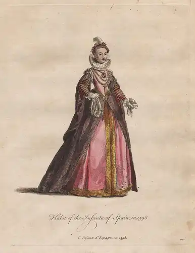 Habit of the Infanta of Spain, in 1598 - Renaissance Infantin Dame Spain Spanien Trachten costumes costume Tra
