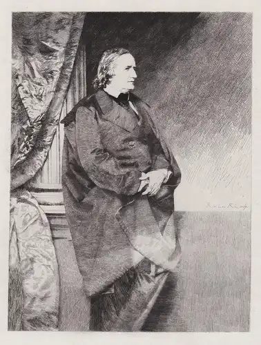 Alfred de Vigny (1797-1863) poet poete author Romanticism Portrait eau-forte