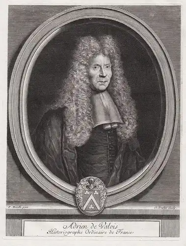 Adrien de Valois - Adrien de Valois (1607-1692) poete poet historiographe Historiograph Dichter  Portrait Kupf
