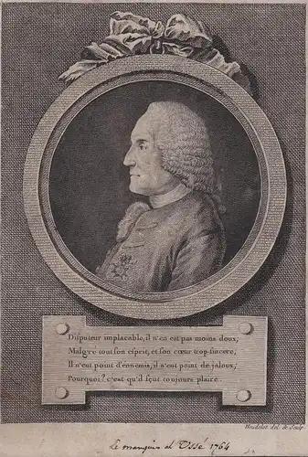 Disputeur implacable, il n'en est pas moins doux... - Louis Bernin de Valentinay, marquis d'Ussé (1663-1701) P