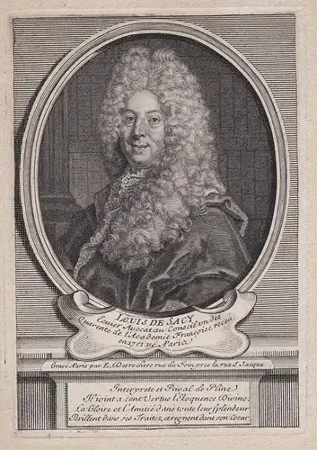 Louis de Sacy - Louis de Sacy (1654-1727) jurist author writer Portrait gravure