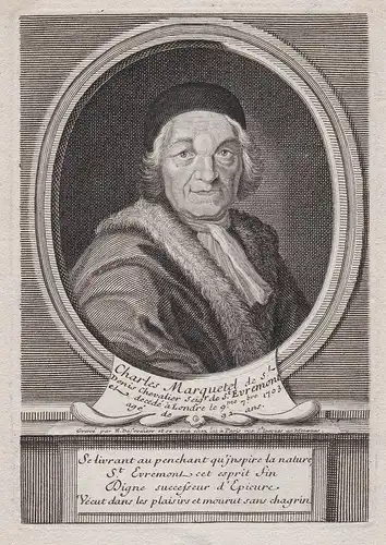 Charles Marquetel - Charles de Marquetel de Saint-Evremond (c.1613-1703) Portrait