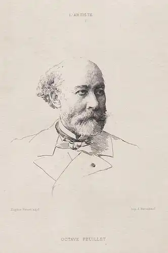 Octave Feuillet - Octave Feuillet (1821-1890) romancier dramaturge novelist dramatist Portrait eau-forte