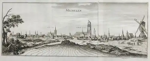 Mechelen - Mechelen Malines Belgique Belgien Belgium Panorama gravure