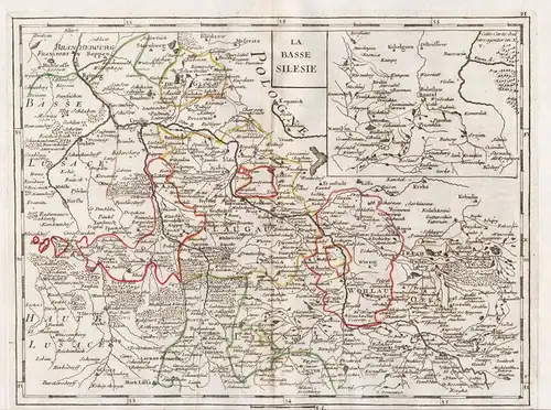 La Basse Silesie - Niederschlesien Schlesien Glogau Wartenberg Poland Polska Polen map Karte