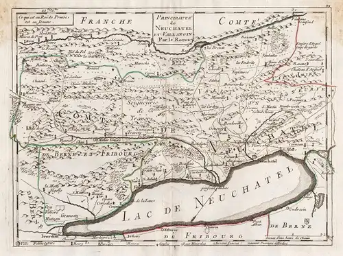 Principaute de Neuchatel et Vallangin - Neuenburgersee Lac de Neuchatel Neuenburg Yverdun map Karte