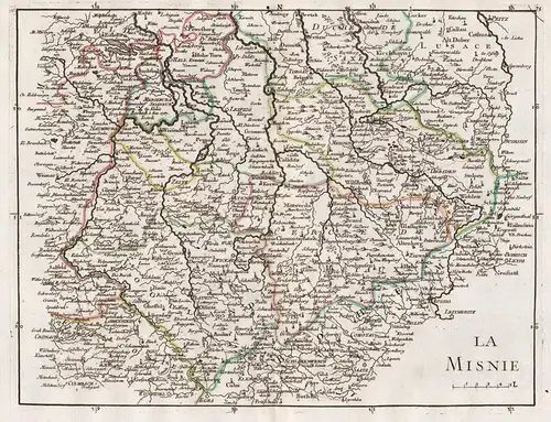 La Misnie - Meissen Halle Dresden Glauchau Zeitz Pirna Chemnitz map Karte
