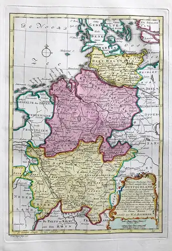 Nieuwe en Naauwkeurige Kaart der Noord-westelyke deelen van Duitschland in zich bevattende de Westphaalsche en