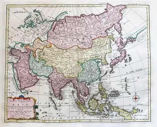 Nieuwe en Naukeurige Kaart van Asia... - Asia Asie Asien continent Kontinent China Japan Philippines Korea Kar