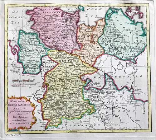 Kaart van de Neder Saxische Kreits, volgens... - Niedersachsen Schleswig-Holstein Bremen Norddeutschland Pomme