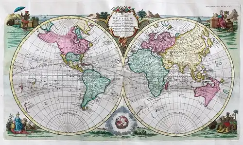 Nieuwe en Naukeurige Kaart der Gantsche bekende Werreld... - World Map Weltkarte Mappemonde