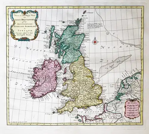Nieuwe en Naauwkeurige Kaart van Groot Brittannien of der Koningryken Engeland, Schotland en Ierland - British