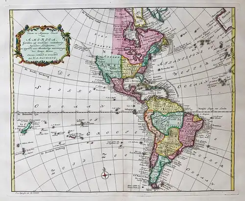 Nieuwe en Algemeene Kaart van America, Getrokken uit verscheiden naauwkeurige byzondere Landkaarten en opgeste