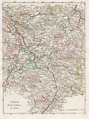 Cercle electoral du Rhin - Rhein Rheinlauf Kleve Heilbronn Düsseldorf Wetterau map Karte