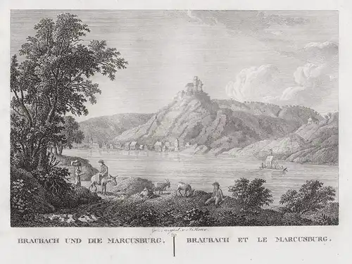 Braubach und die Marcusburg -  Braubach Marksburg Ansicht