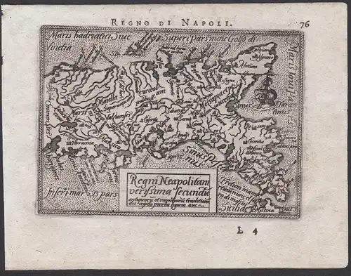 Regno di Napoli / Regni Neapolitani verissima secundum - Napoli Puglia Calabria Italia Italy Italien Karte map