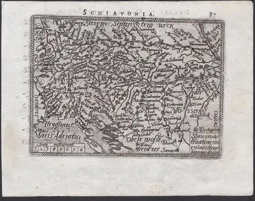 Schiavonia / Slavoniae Croatiae Carniae Istriae Bosniae Descriptio - Croatia Slovenia Bosnia Istria Karte map