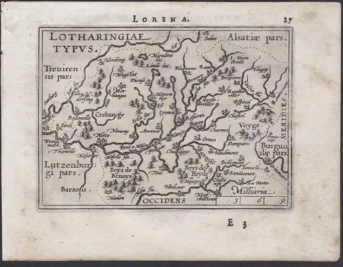 Lorena / Lotharingiae Typus - Lorraine Lothringen carte Karte map / Atlas / Epitome / Theatro del Mondo