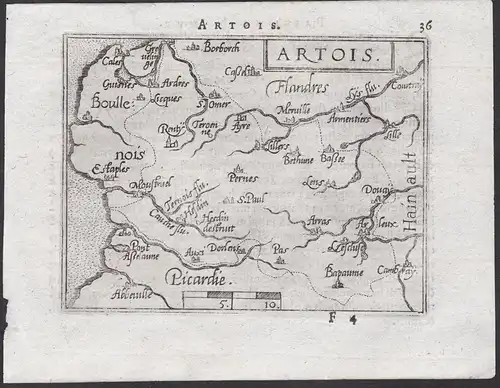 Artois - Artois Pas-de-Calais carte Karte map / Atlas / Epitome / Theatro del Mondo