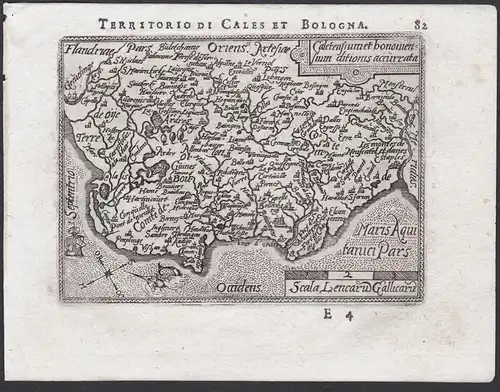Territorio di Cales et Bologna / Caletensiumet bononiensium ditiones accurata - Calais Boulogne-sur-Mer gravur