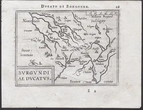 Ducato di Borgogna / Burgundiae Ducatus - Bourgogne Burgund Besancon carte gravure Karte map / Atlas / Epitome