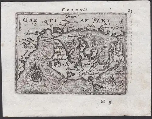 Corfu - Corfu Korfu island Insel Greece Griechenland Karte map / Atlas / Epitome / Theatro del Mondo