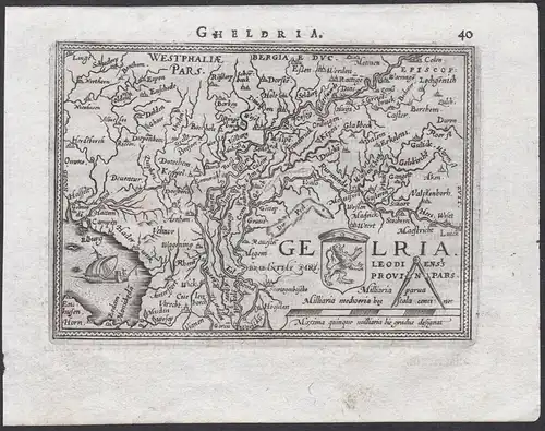 Gheldria / Gelria - Geldern Holland Deventer carte gravure Karte map / Atlas / Epitome / Theatro del Mondo