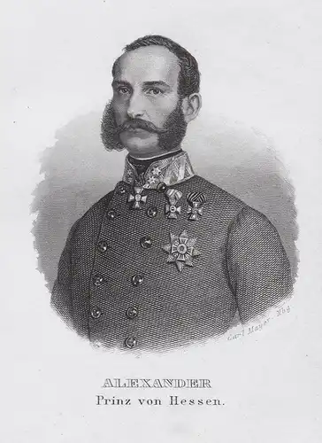 Alexander. Prinz von Hessen. - Alexander von Hessen-Darmstadt (1823-1888) Portrait
