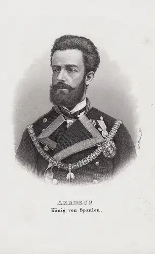Amadeus. König von Spanien. - Amadeo I of Spain (1845-1890) King König rey Portrait