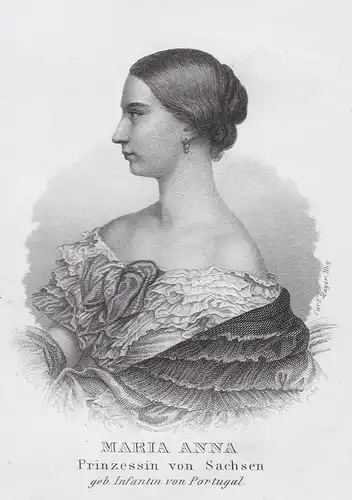 Maria Anna Prinzessin von Sachsen. geb. Infantin von Portugal. - Maria Anna von Portugal (18431884) Portrait