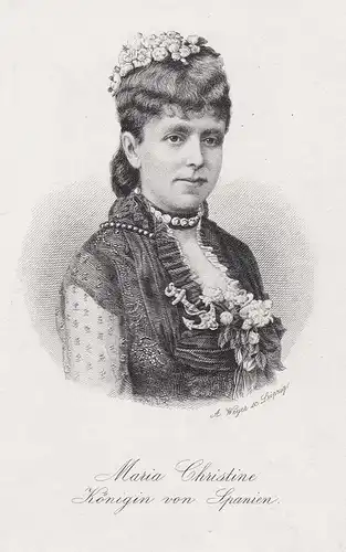 Maria Christine Königin von Spanien. - Maria Christina von Österreich (18581929) Portrait