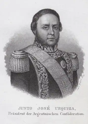 Justo José Urquiza. - Justo José de Urquiza y García (1801-1870) Präsident President Argentina Portrait