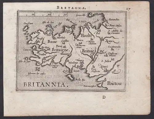Britannia. Bretagna - Bretagne France carte Karte map / Atlas / Epitome / Theatro del Mondo