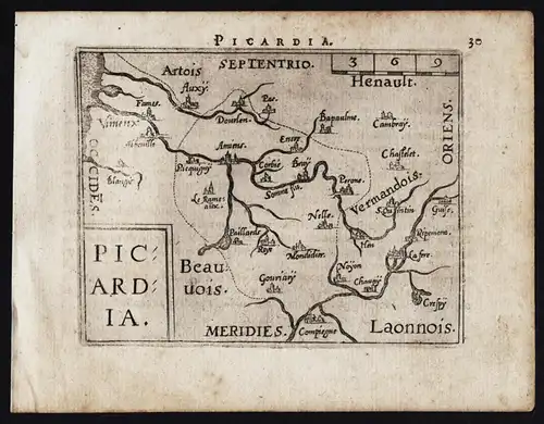 Picardia - Picardie Aisne Oise Somme carte Karte map / Atlas / Epitome / Theatro del Mondo